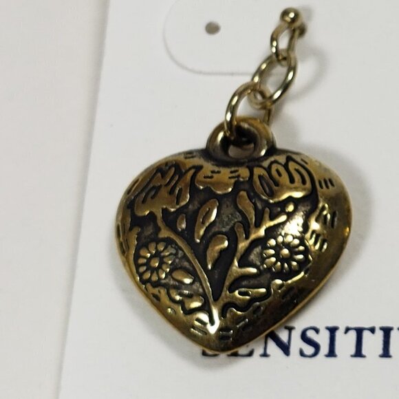 Ornate Heart Dangle Earrings – Vintage-Inspired Floral Boho Fashion Jewelry 1-in - Picture 4 of 7